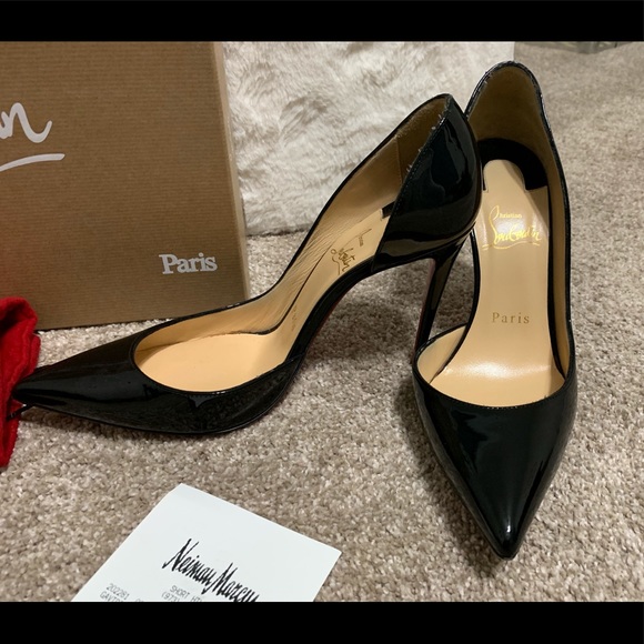 Christian Louboutin 100mm Iriza Black Patent Pump - Picture 2 of 7